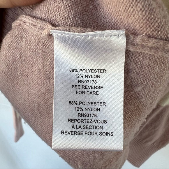 T TAHARI Long Sleeve Crewneck Pullover Sweater in Blush/Ivory Women's Sz Medium - Picture 5 of 6